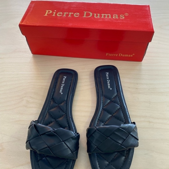 Pierre Dumas Square Heel Basket Weave Sandal size 8 1/2 (EV) - Picture 2 of 14